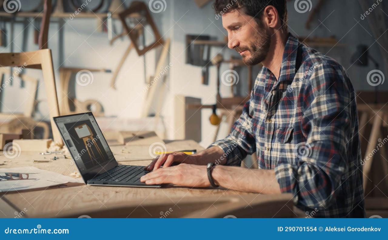 Furniture designer maker working in his workshop Stock Photo - Alamy Working with a Designer for Custom Home Furniture